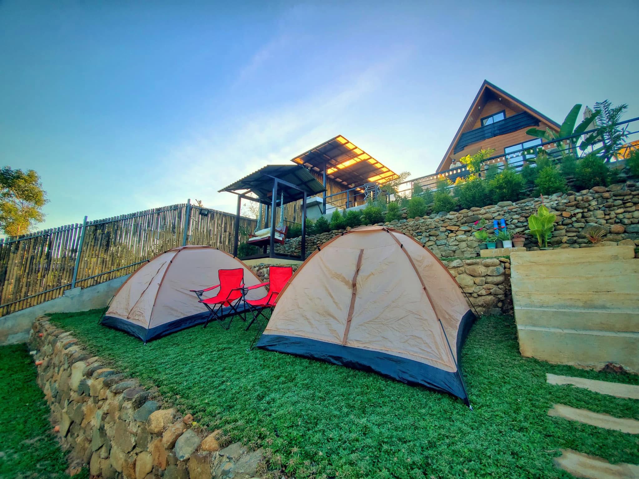 Camping area with tents